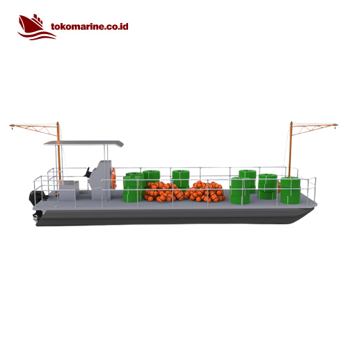 PLATFORM PONTOON BOAT WITH CRANE - PANJANG 8 METER 6 PLATFORM PONTOON BOAT WITH CRANE - PANJANG 8 METER - Image 6
