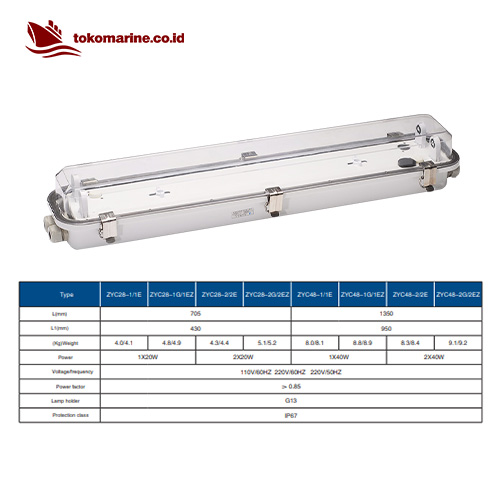 FLUORESCENT PENDANT LIGHT 2 x 20 Watt - ZYC28-2 3 FLUORESCENT PENDANT LIGHT 2 x 20 Watt - ZYC28-2 - Image 3