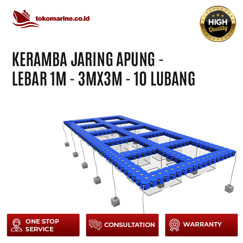 KERAMBA JARING APUNG KUBUS APUNG - LEBAR 1 m - 3 m x 3 m - 10 LUBANG 1 KERAMBA JARING APUNG KUBUS APUNG - LEBAR 1 m - 3 m x 3 m - 10 LUBANG