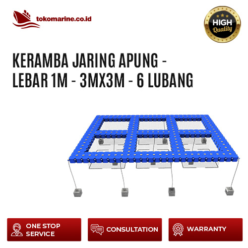 KERAMBA JARING APUNG KUBUS APUNG - LEBAR 1 m - 3 m x 3 m - 6 LUBANG 1 KERAMBA JARING APUNG KUBUS APUNG - LEBAR 1 m - 3 m x 3 m - 6 LUBANG
