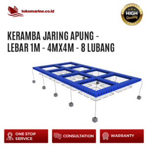 KERAMBA JARING APUNG KUBUS APUNG - LEBAR 1 m - 4 m x 4 m - 8 LUBANG