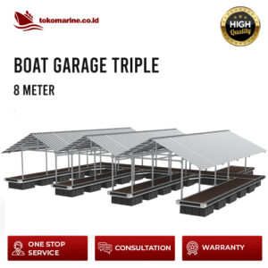 GARASI BOAT APUNG ALUMINIUM - TRIPLE BOAT 8 METER