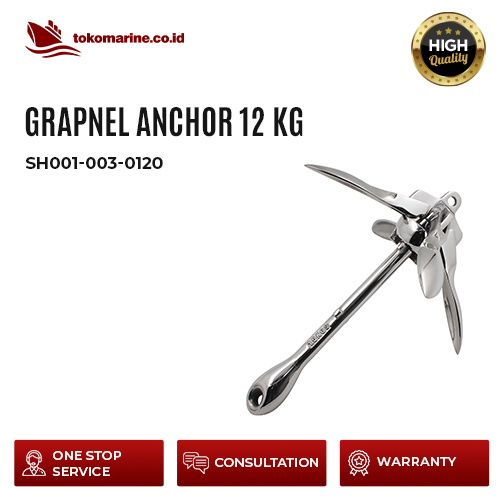 GRAPNEL ANCHOR - STAINLESS STEEL - BERAT 12 KG 1 GRAPNEL ANCHOR - STAINLESS STEEL - BERAT 12 KG