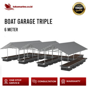 GARASI BOAT APUNG ALUMINIUM - TRIPLE BOAT 6 METER