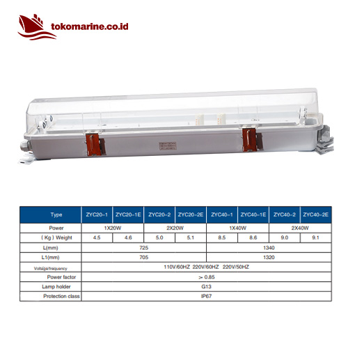 FLUORESCENT PENDANT LIGHT 2 X 40 WATT - ZYC40-2 4 FLUORESCENT PENDANT LIGHT 2 X 40 WATT - ZYC40-2 - Image 4