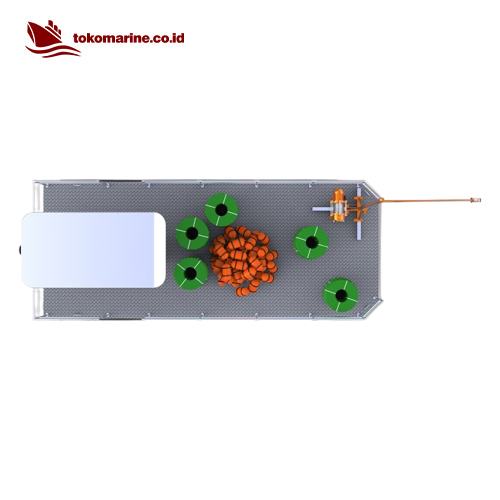 PLATFORM PONTOON BOAT WITH CRANE - PANJANG 6 METER 6 PLATFORM PONTOON BOAT WITH CRANE - PANJANG 6 METER - Image 6