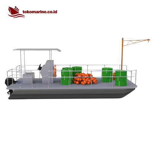 PLATFORM PONTOON BOAT WITH CRANE - PANJANG 6 METER 7 PLATFORM PONTOON BOAT WITH CRANE - PANJANG 6 METER - Image 7
