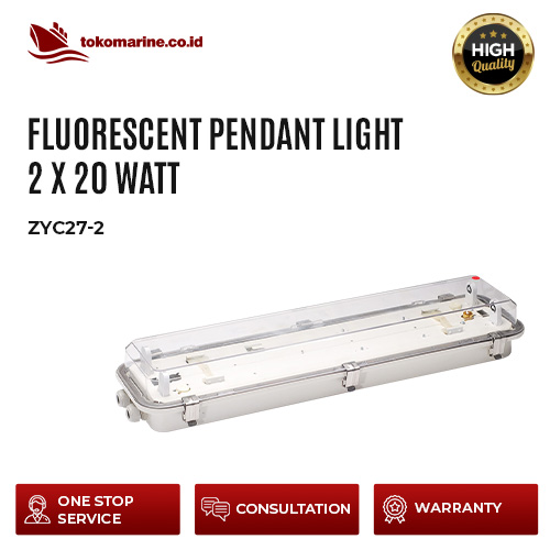 FLUORESCENT PENDANT LIGHT 2 X 20 WATT - ZYC27-2 1 FLUORESCENT PENDANT LIGHT 2 X 20 WATT - ZYC27-2