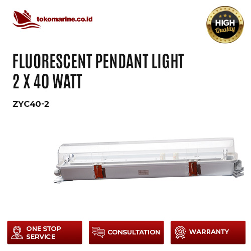 FLUORESCENT PENDANT LIGHT 2 X 40 WATT - ZYC40-2 1 FLUORESCENT PENDANT LIGHT 2 X 40 WATT - ZYC40-2