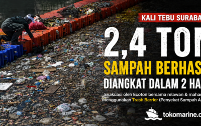 2,4 Ton Sampah Berhasil Diangkat dari Kali Tebu Surabaya, Bukti Trash Barrier Mulai Dibutuhkan Kota Besar
